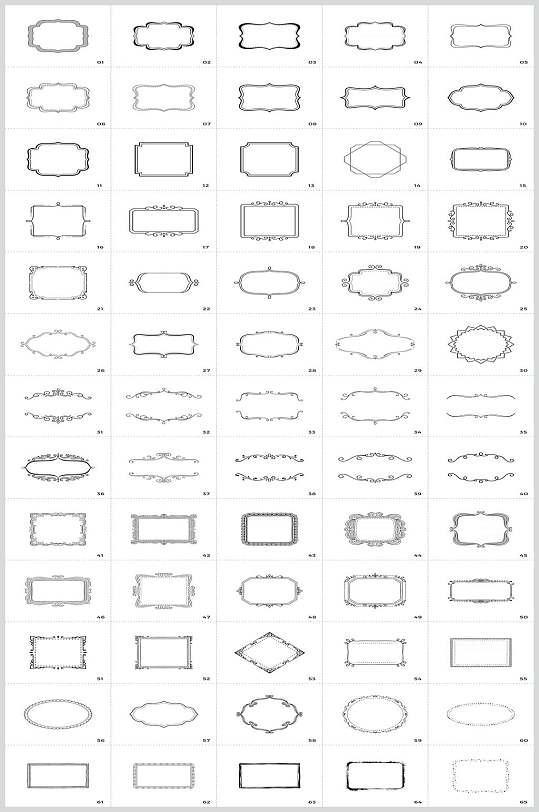 花式边框矢量形状设计素材