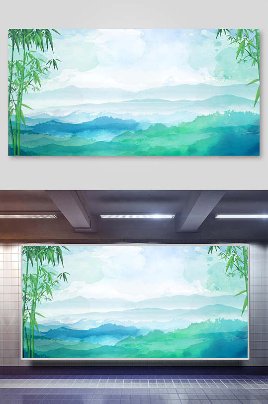 中国风青山背景素材-众图网