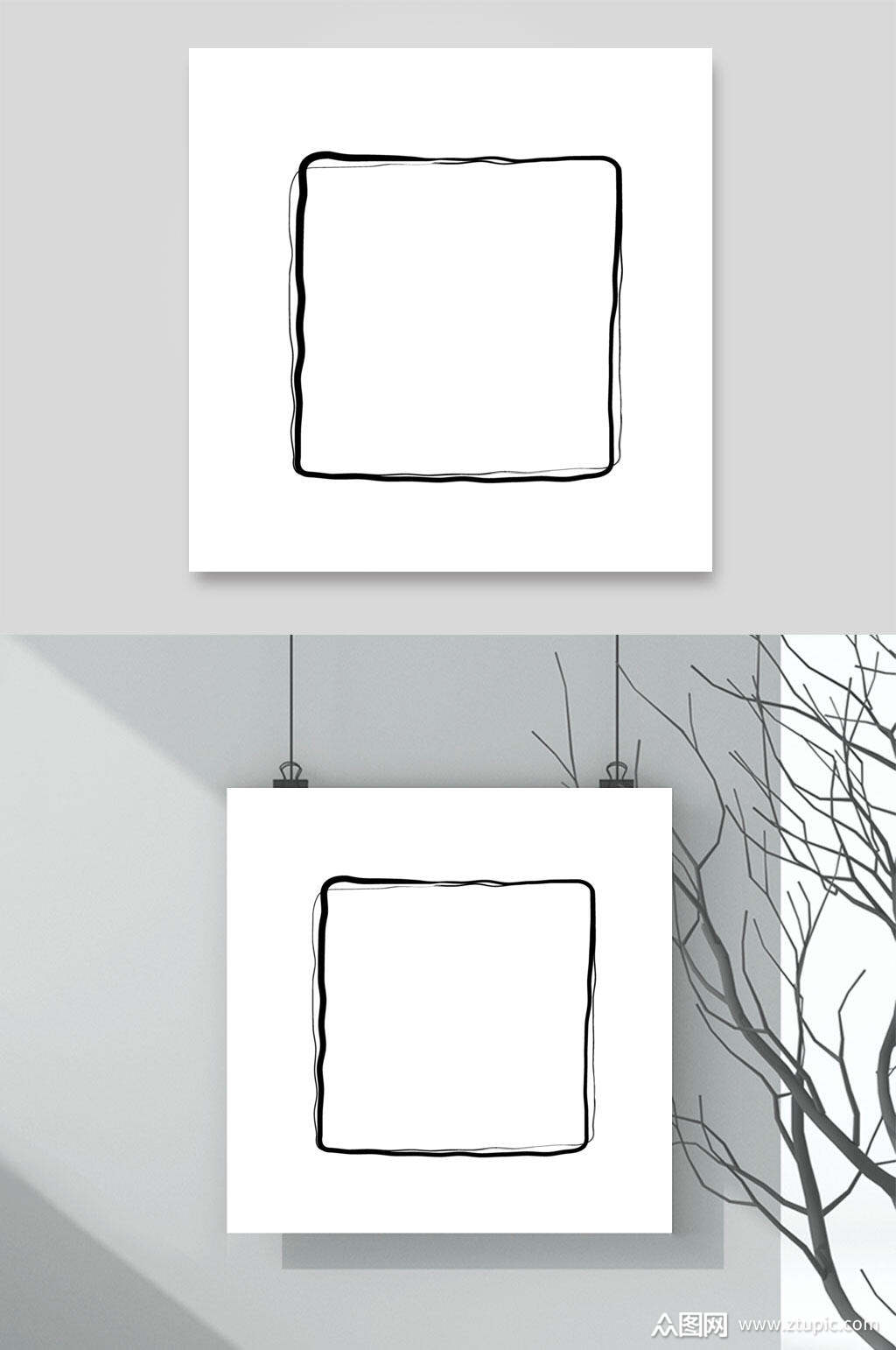 简约不规则方形框设计素材模板下载-编号1648414-众图网