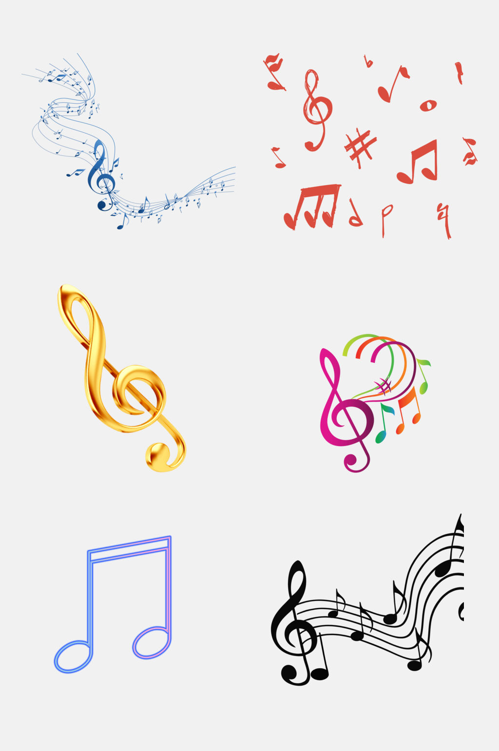 音符组合彩色音符旋律音乐设计元素7素材