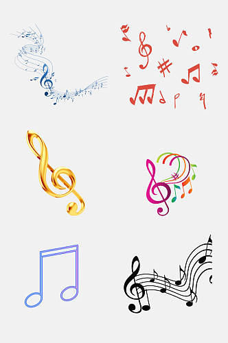 音符组合彩色音符旋律音乐设计元素7
