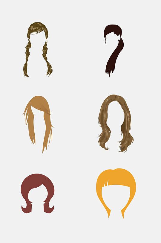 免抠元素黄色头发免抠元素素材