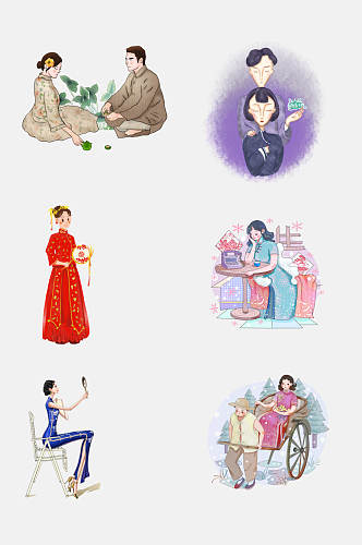 中国风旗袍美女素材