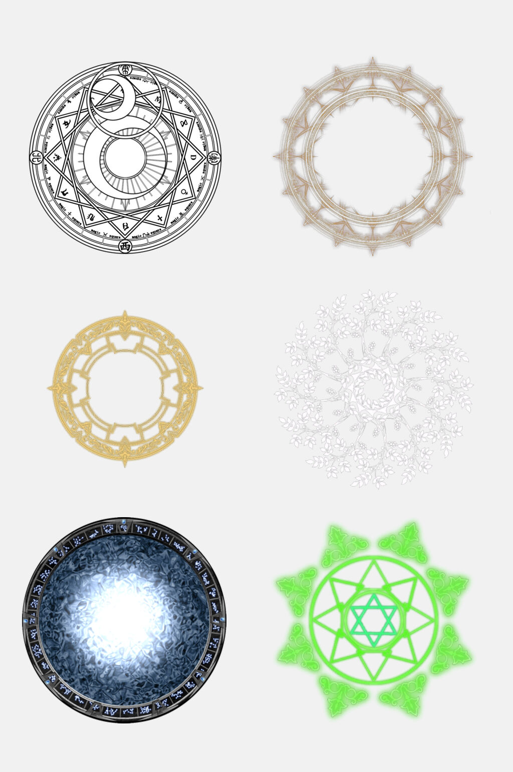魔法阵塔罗牌变形莲花封印阵星矢设计元素素材