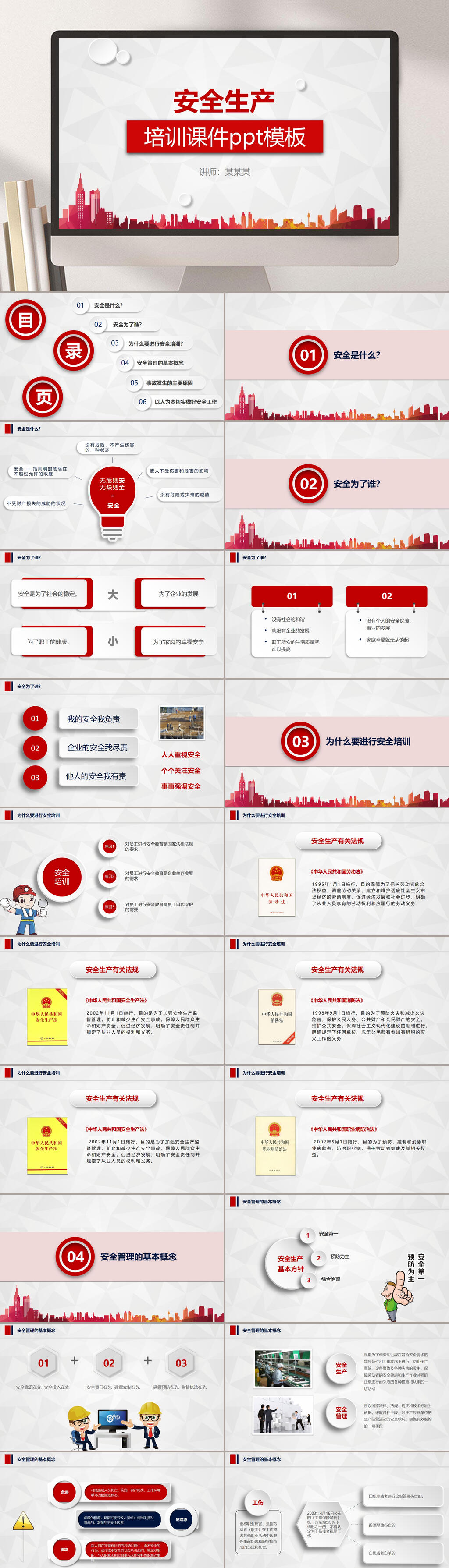 课件培训特选安全生产月模板素材
