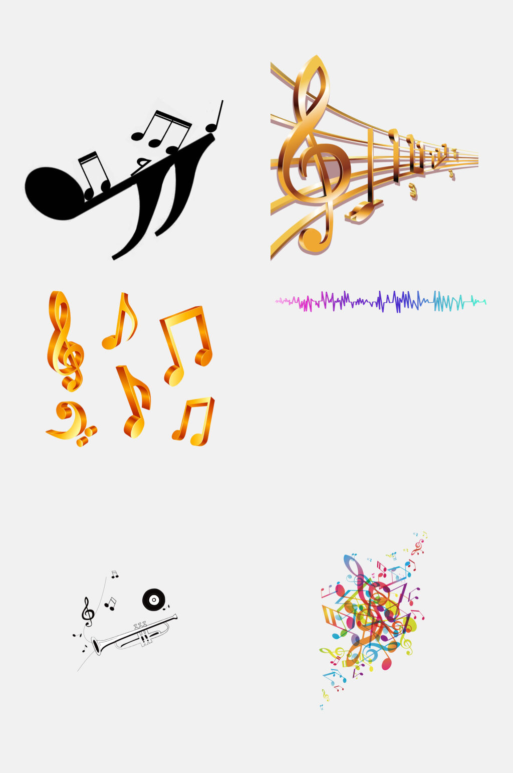 音符组合彩色音符旋律音乐设计元素4素材