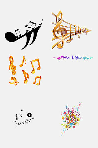 音符组合彩色音符旋律音乐设计元素4