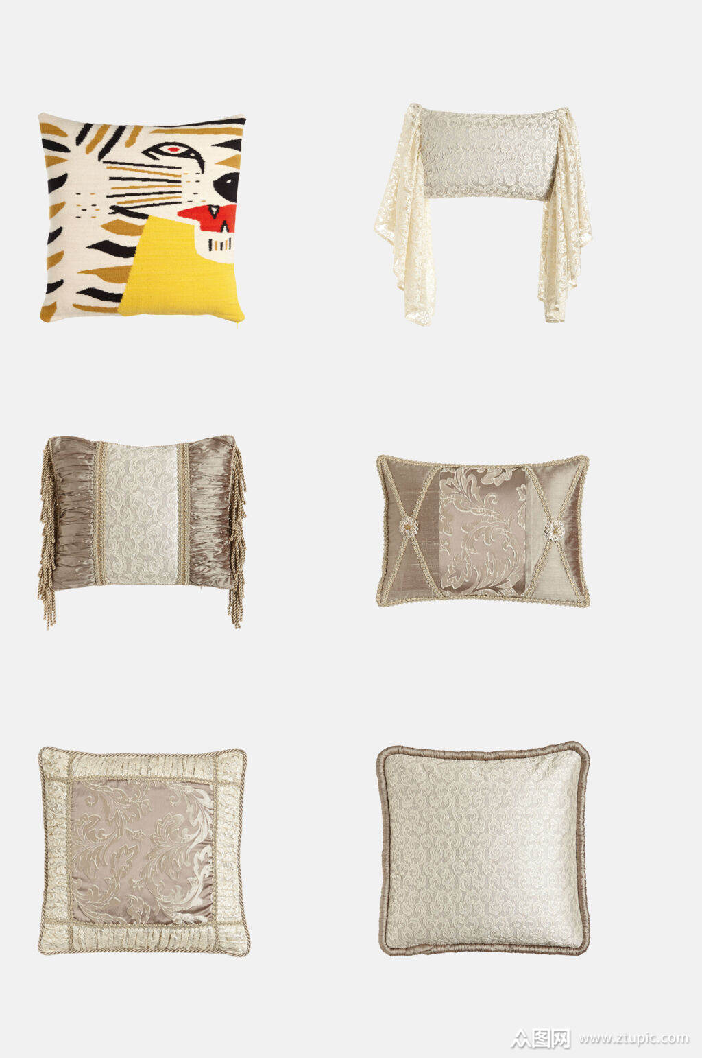 欧式带穗边枕头抱枕设计元素