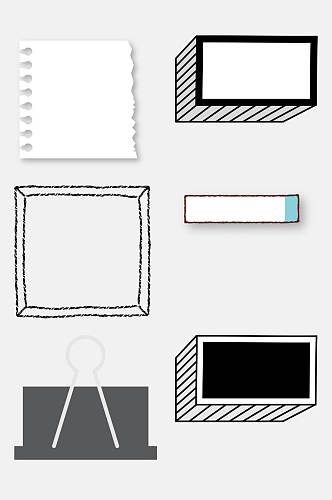 文具卡通便签元素素材