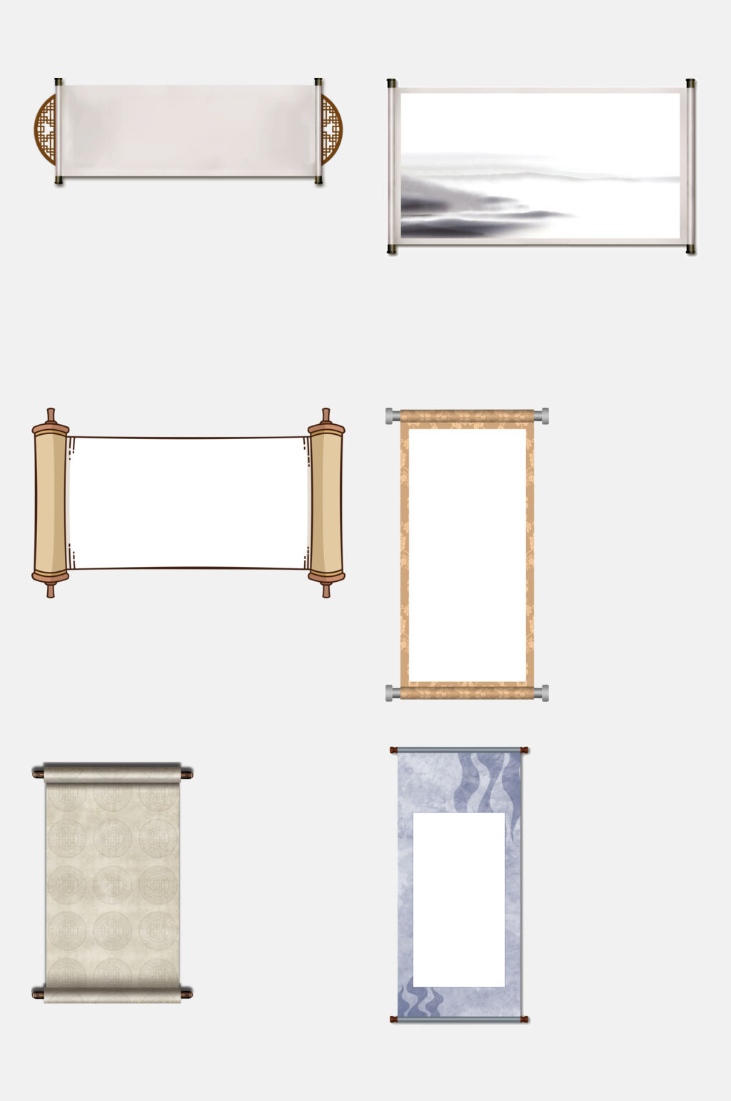 古典卷轴圣旨羊皮卷素材素材