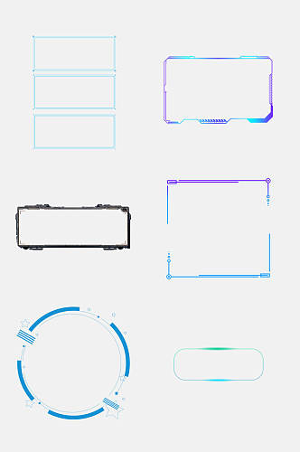 科技创意边框免扣元素