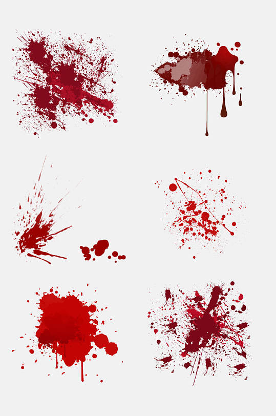 免抠元素红色血迹洒元素素材
