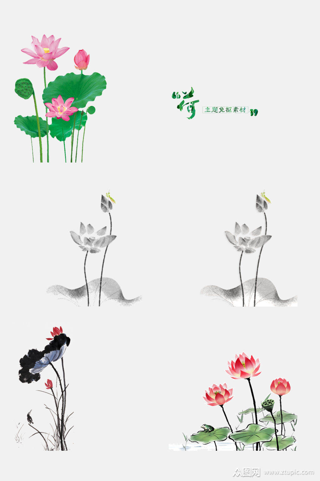 荷花元素素材素材