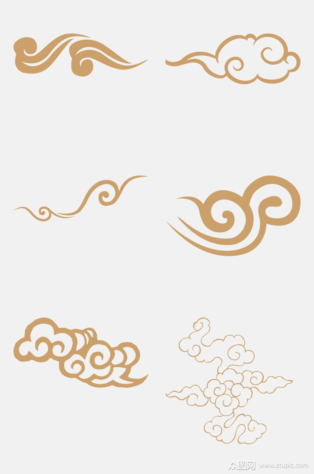 黄色祥云元素素材