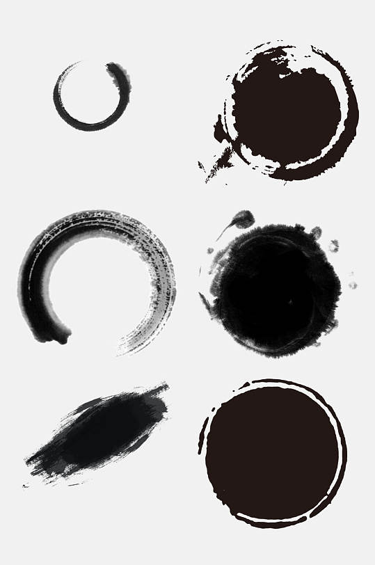 圆形水墨元素素材