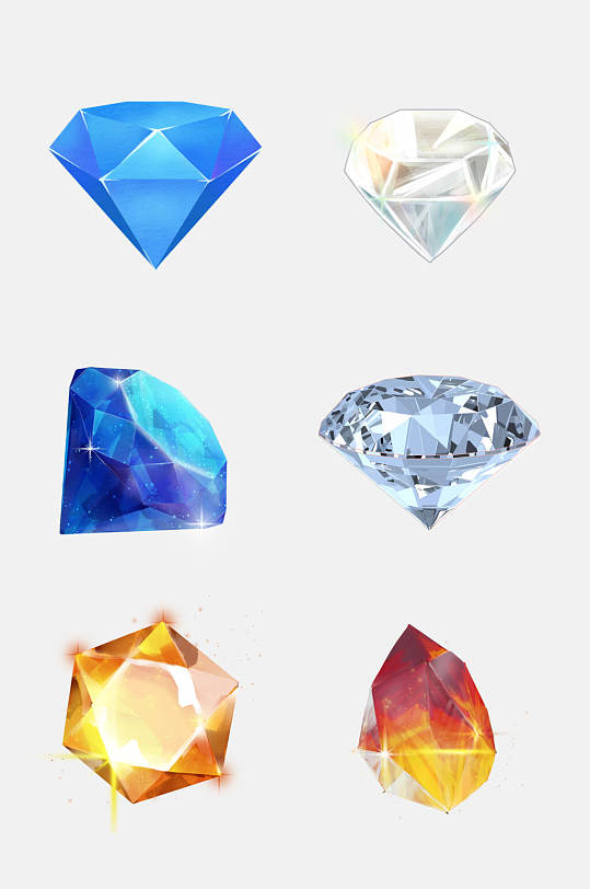 红色钻石宝石元素素材