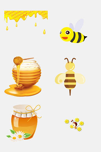 蜜蜂卡通蜜蜂蜂蜜设计元素