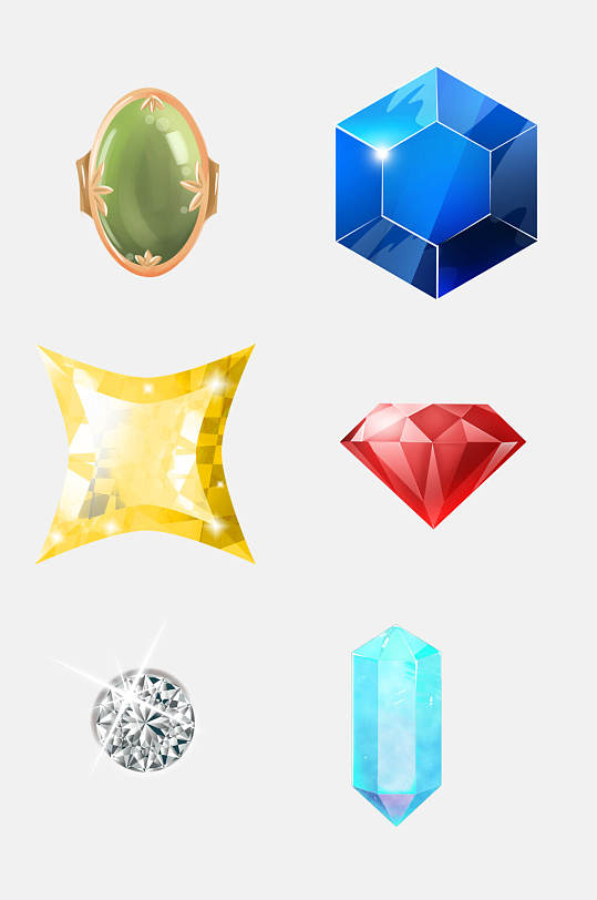 经典钻石宝石元素素材