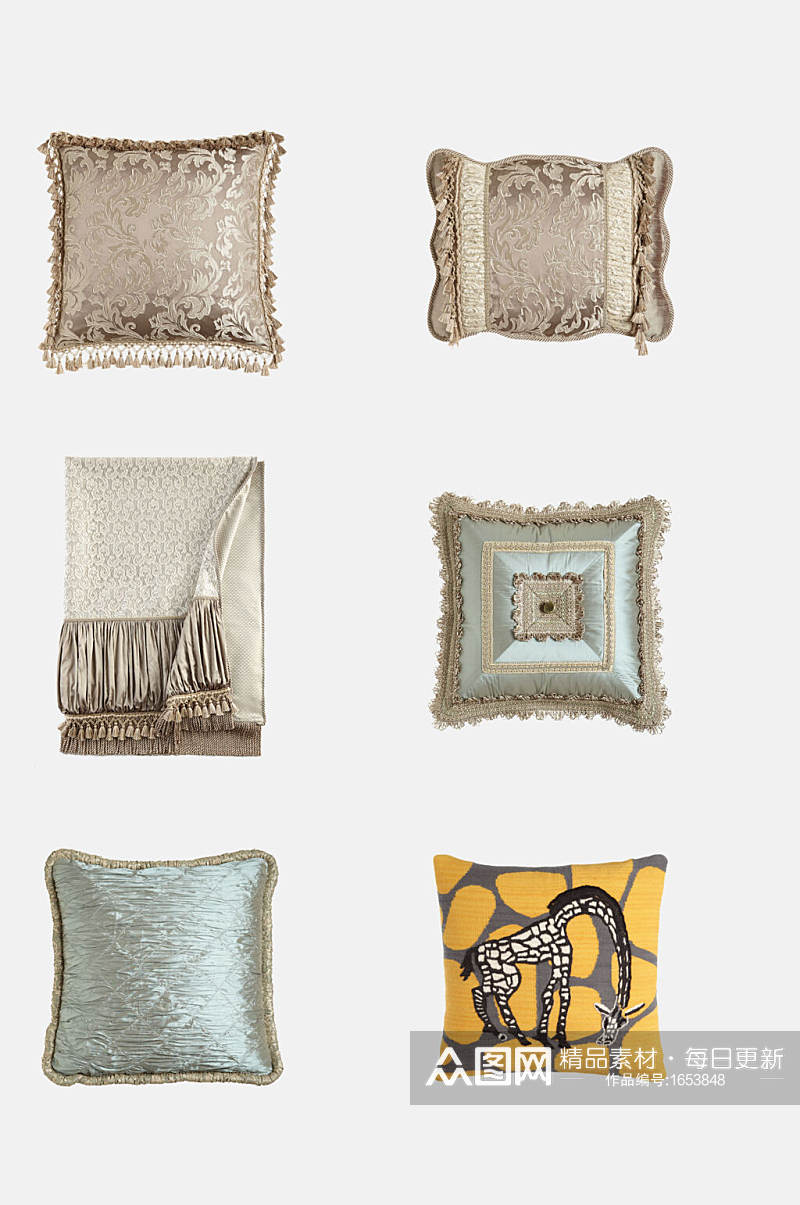 欧式丝绸枕头抱枕设计元素素材