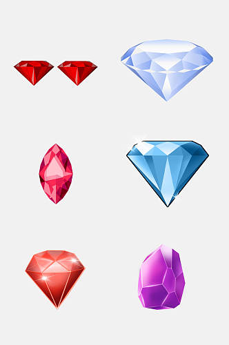 红色钻石宝石元素素材
