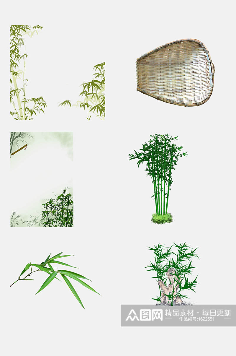 竹子叶子集成元素素材素材