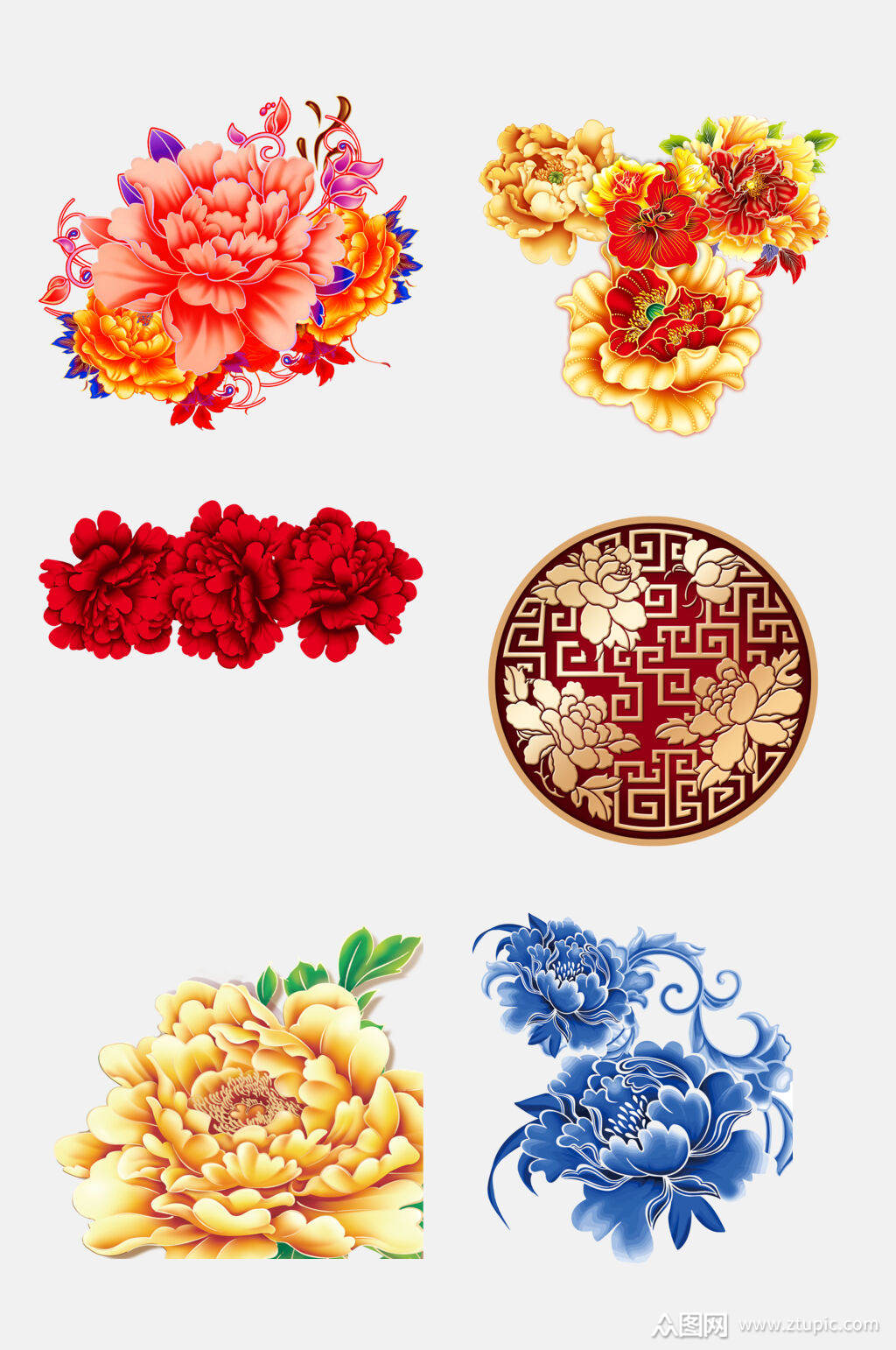 植物富贵牡丹花元素素材素材