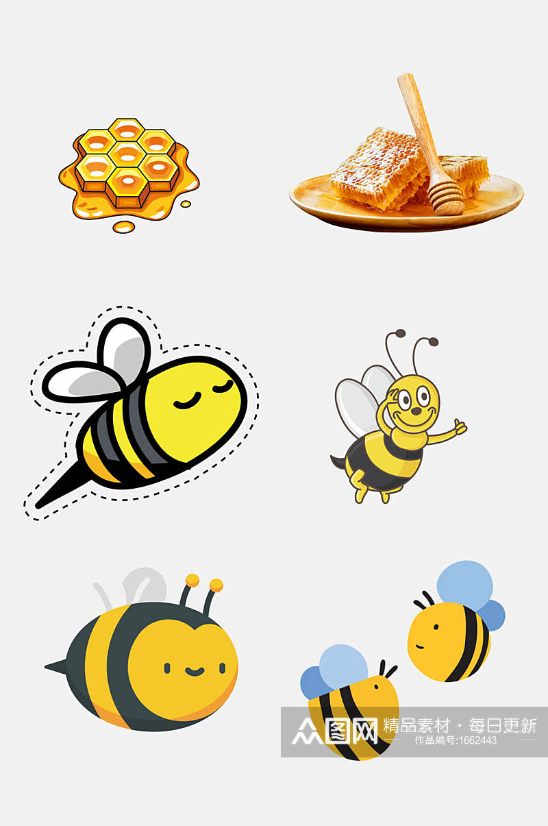 蜜蜂卡通蜜蜂蜜蜂宝宝蜂蜜设计元素素材