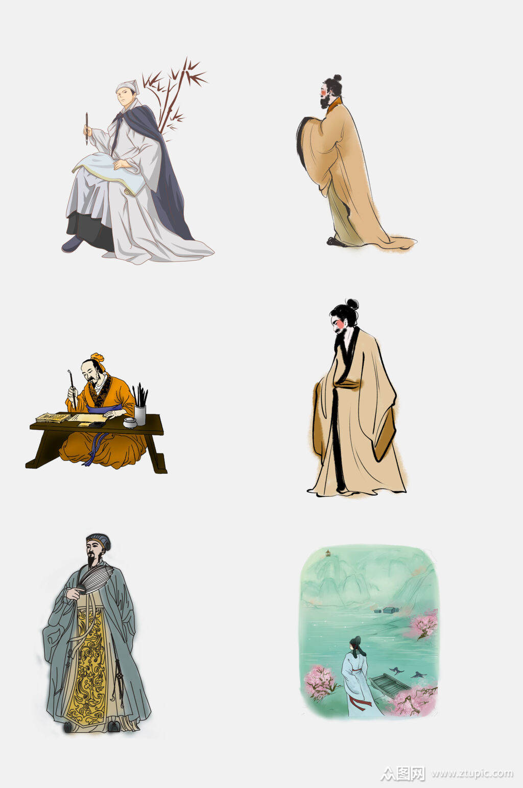 秀才文人古代名人免扣元素模板下载-编号1621151-众图网