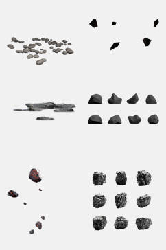 免抠元素黑色石头点集元素素材