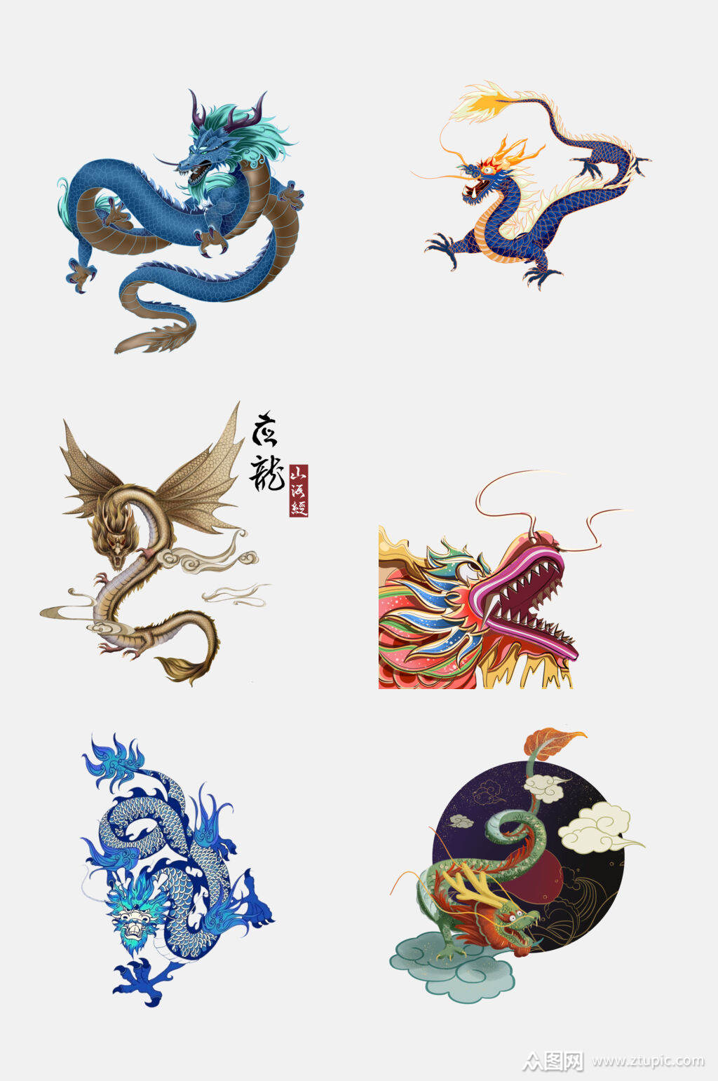 免抠元素黄色中国风龙元素素材