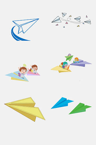 纸飞机童年时光折纸飞机设计元素