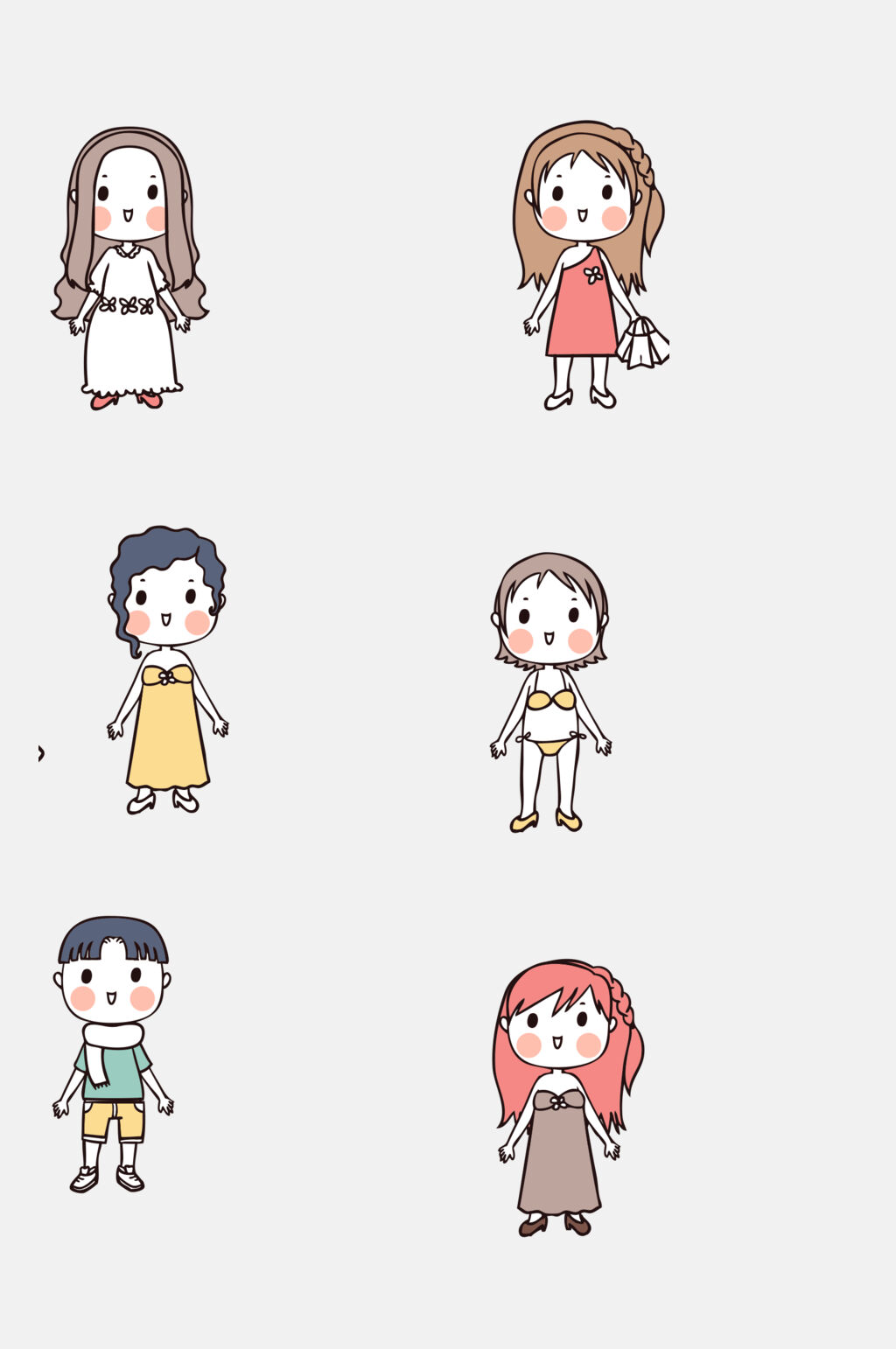 Q版插画卡通元素素材素材