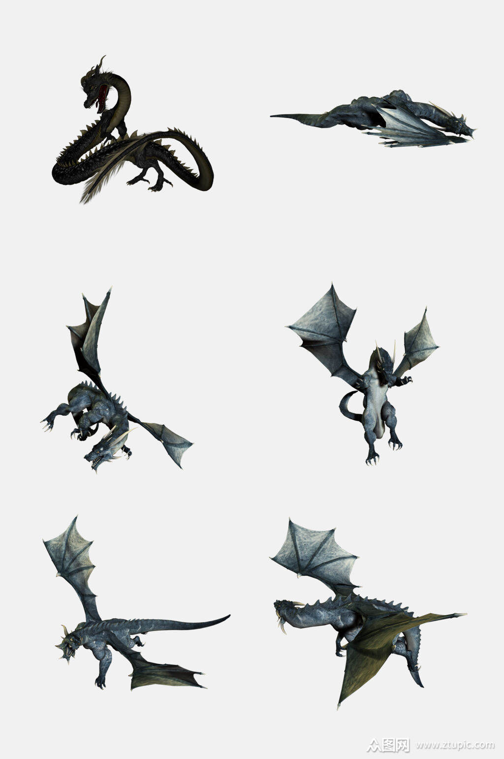 免抠元素动物飞龙元素素材
