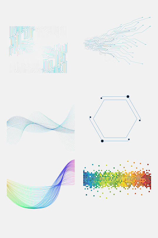 简约创意高科技纹路免扣元素