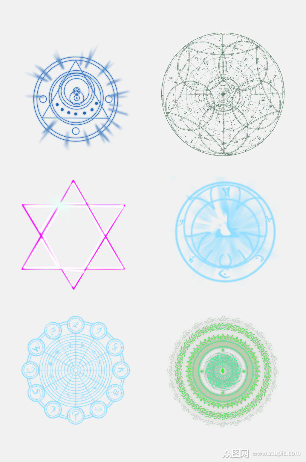 水彩魔法阵设计素材素材