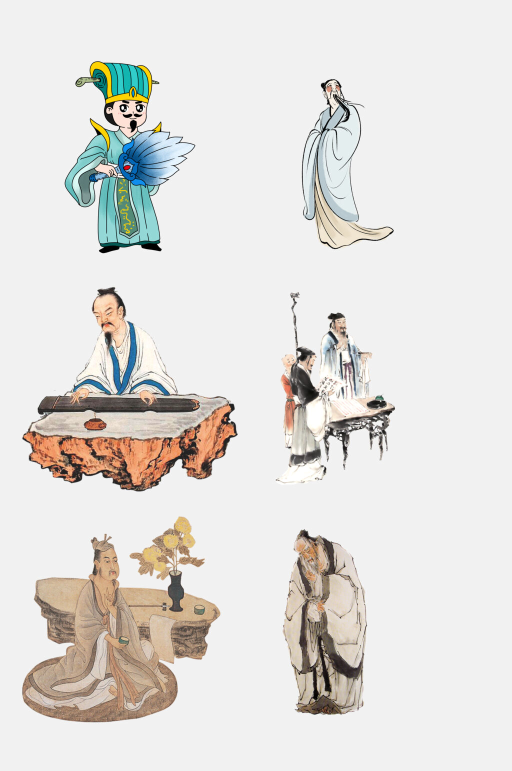 古代诗人形象经典历史名人免扣元素素材