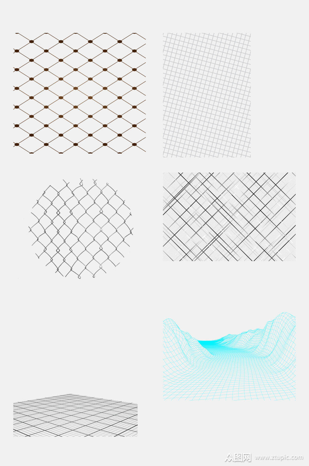 免抠元素简约网络网格元素素材