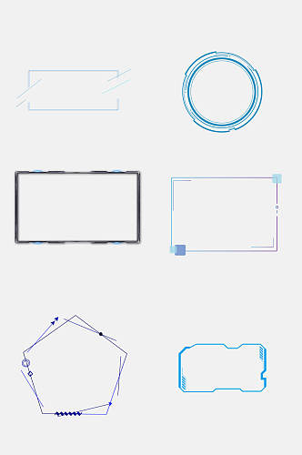 科技创意边框免扣元素
