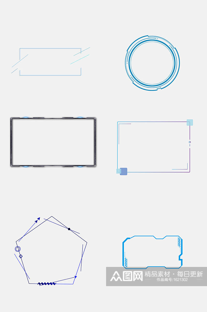 科技创意边框免扣元素素材