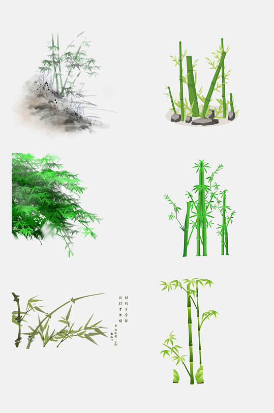 竹笋竹子叶子元素素材