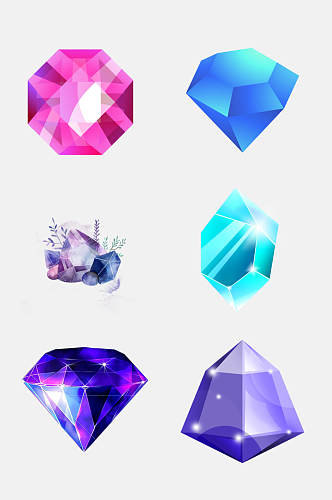 彩色钻石宝石元素素材