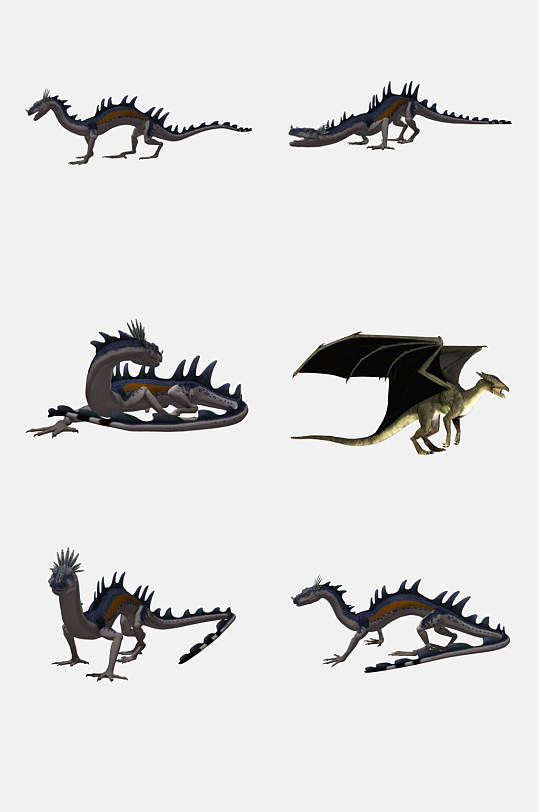 免抠元素四脚龙元素素材