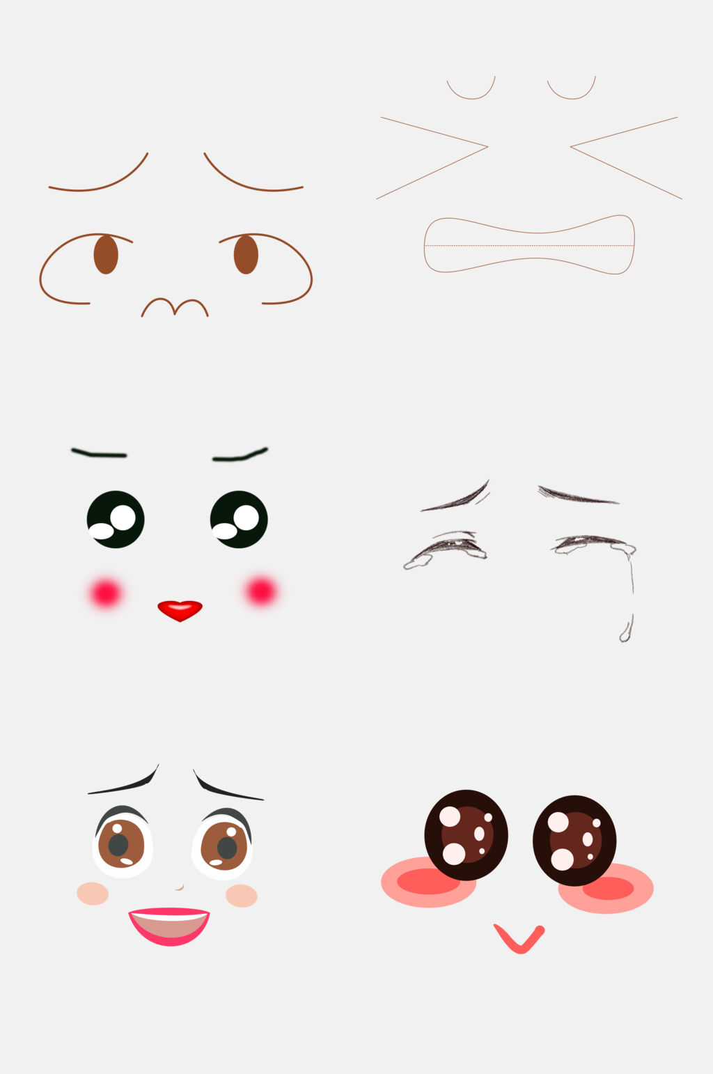 害羞脸部标签插画世设计元素素材素材