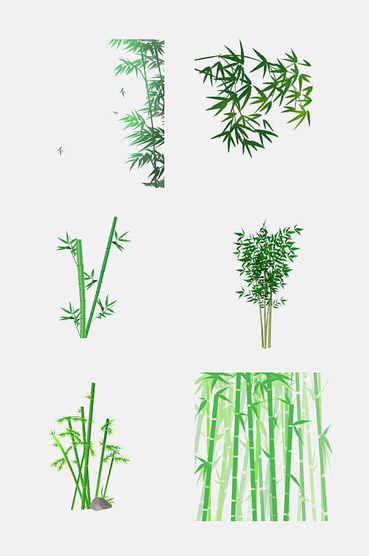 绿色矢量竹子竹叶插画元素模板下载-编号4788739-众图网