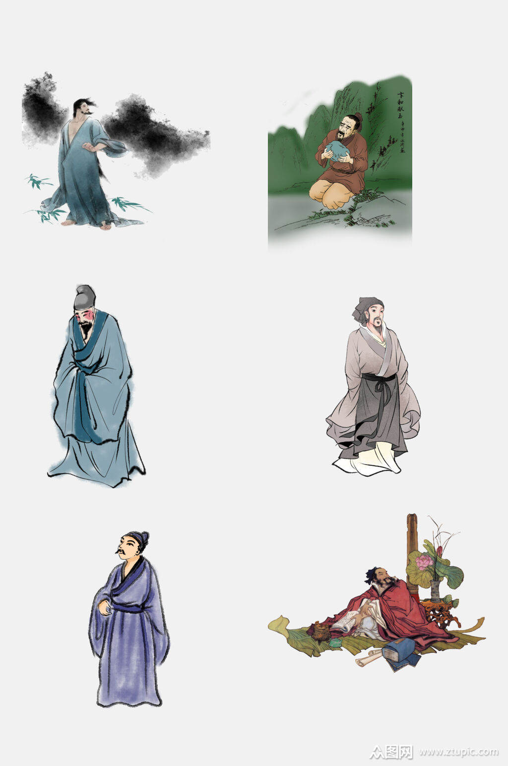 秀才文人古代名人免扣元素模板下载-编号1621154-众图网