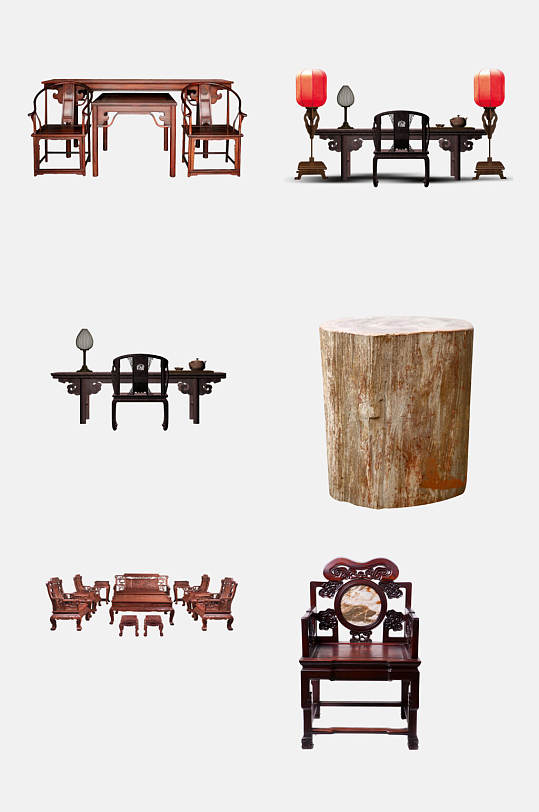 中式红木家具免抠元素