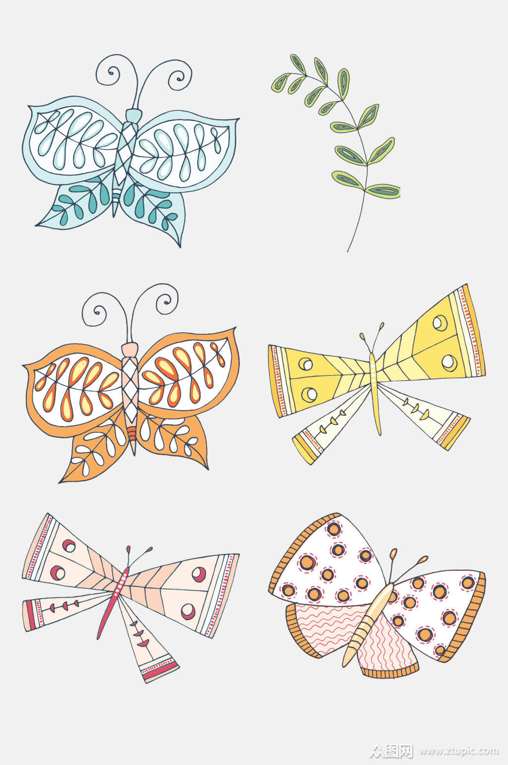 高端手绘花卉植物插画元素素材模板下载-编号1650099-众图网