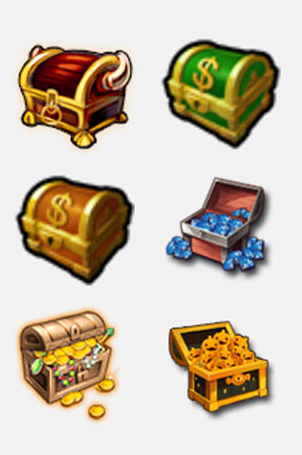 游戏宝箱宝藏箱海盗箱密码箱子设计元素3