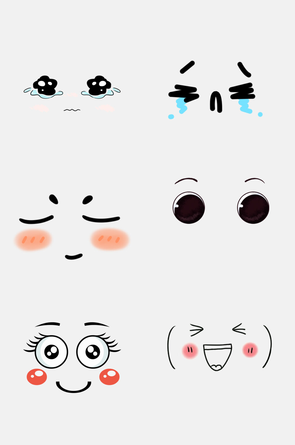 可爱脸部标签插画世设计元素素材素材