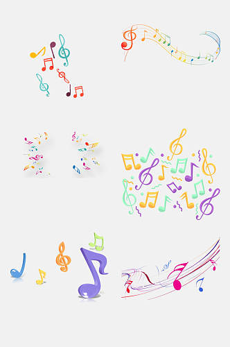 音符组合彩色音符旋律音乐设计元素6